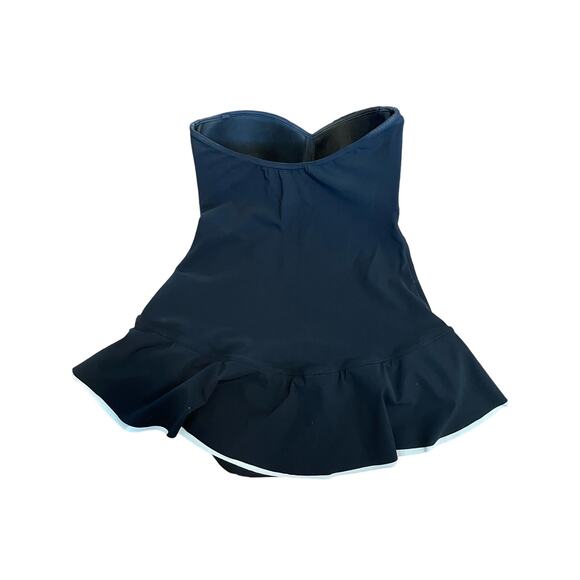 Profile by Gottex Strapless Belle Curve Ruffled Slimming Swim Dress black Size 8 - Picture 2 of 7